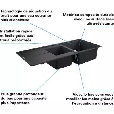 Evier composite avec égouttoir GROHE - K400 | Cuisine 