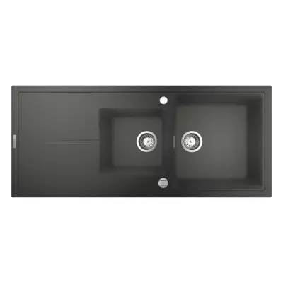 Evier composite GROHE K400 avec égouttoir 1160 x 500 mm Gris granite