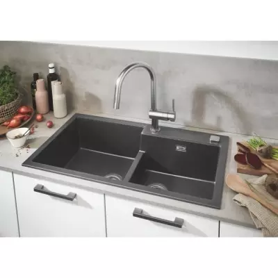 Évier de cuisine composite GROHE K500, 860 x 500 mm - 2 bacs