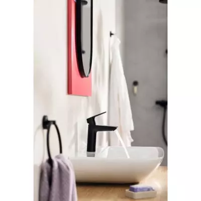 Mitigeur lavabo monocommande GROHE Start - Noir mat - Taille M - Bec moyen - Économie d'eau