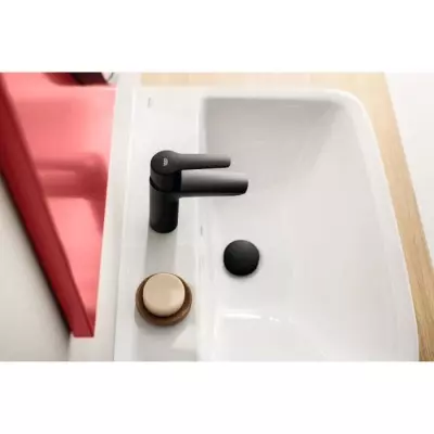 Mitigeur lavabo monocommande GROHE Start - Noir mat - Taille M - Bec moyen - Économie d'eau