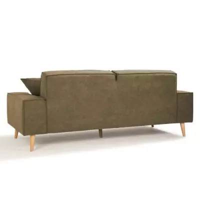 Canapé 3 places en Tissu Olive - Fabriqué en France, Plus Responsable