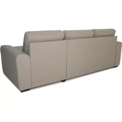 Canapé d'angle convertible beige 4 places - HAMILTON - Fabriqué en Ukraine