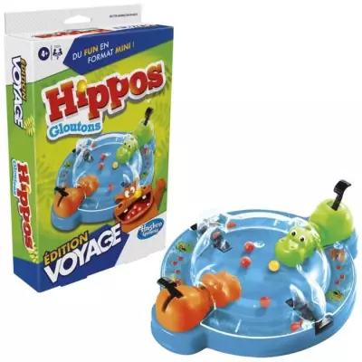 Hippos Gloutons Voyage: Jeu de société compact pour les petits voyagistes