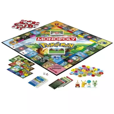 Monopoly Pokémon: jeu de plateau pour enfants et fans, 2-4 joueurs