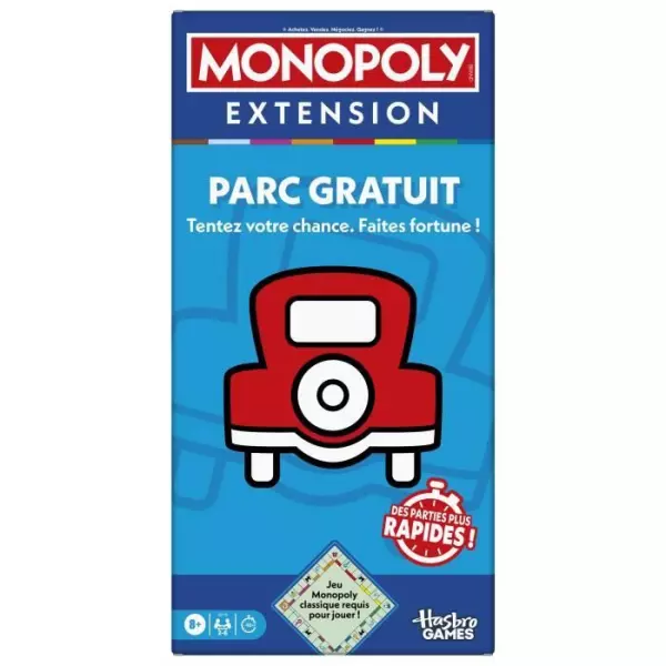 Monopoly Extension Parc gratuit, rend le jeu Monopoly classique plus amusant et plus rapide, 2 a 6 joueurs, 40 minutes, jeux d