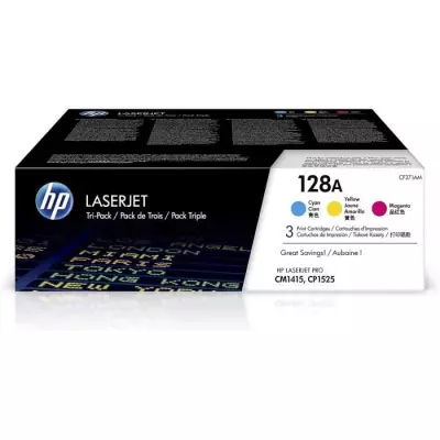 HP 128A pack de 3 toners LaserJet cyan/magenta/jaune authentiques