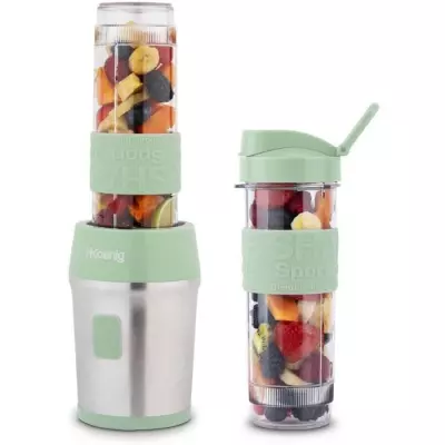 Mini blender H.Koenig Smoo18 - 300W - Vert pastel - Gourdes incluses