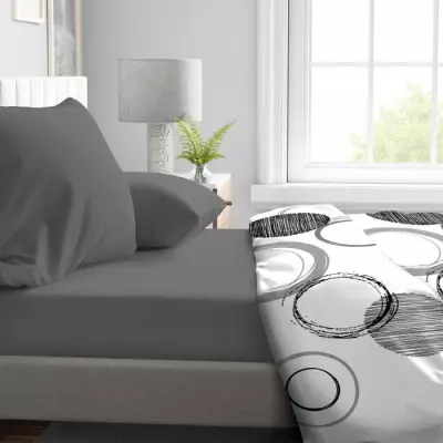 Drap Housse Microfibre Gris Anthracite - HOME LINGE PASSION