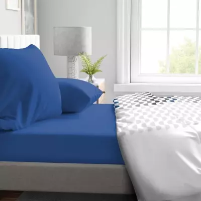 Drap housse Microfibre Bleu 90x190 cm - HP71763