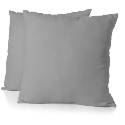 Lot de 2 taies d'oreiller douces - HOME LINGE PASSION - Gris clair