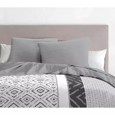 Lot de 2 taies d'oreiller douces - HOME LINGE PASSION - Gris clair