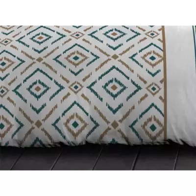 Parure de couette Microfibre ETHNO Bleu Canard 220x240cm - Ensemble de literie