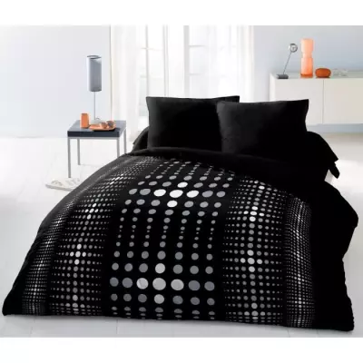 Parure de couette Microfibre STEEVY 220x240cm - Noir