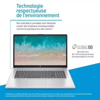 HP 17-cn3013nf Intel® Core™ i3 i3-N305 Ordinateur portable 43,9 cm (17.3") HD+ 8 Go DDR4-SDRAM 512 Go SSD Wi-Fi 6 (802.11ax)