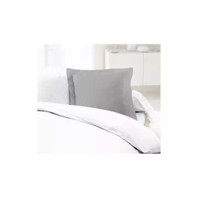 Taies d'Oreillers 100% coton - Lot de 2 - Gris clair