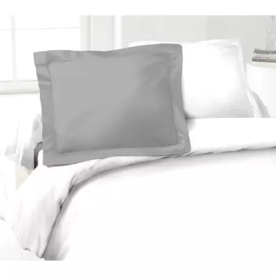 Taies d'Oreillers 100% coton 50x70 cm - Lot de 2 Gris clair