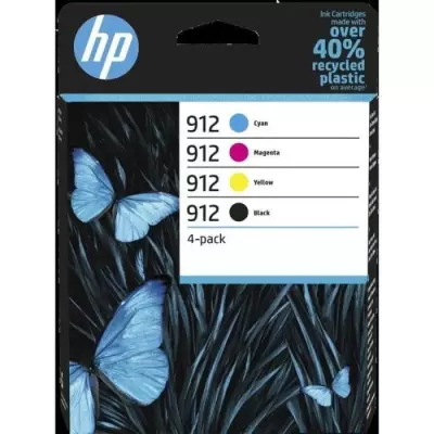 HP 912 Pack de 4 cartouches d'encre Noir/Cyan/Magenta/Jaune authentiques