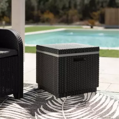 Table basse de jardin Keter Glaciere Ice Cube Graphite - 405981