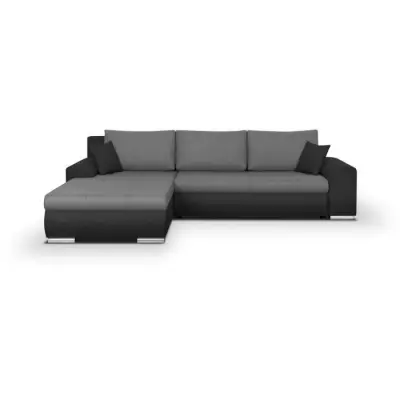 Canapé d'angle convertible 5 places INDIAN - Gris clair/anthracite