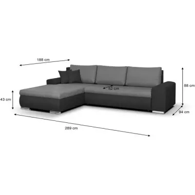Canapé d'angle convertible 5 places INDIAN - Gris clair/anthracite