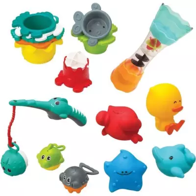 Coffret de bain INFANTINO - 17 pcs - Amusement et éclaboussures