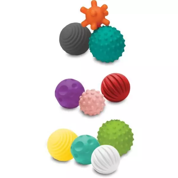 INFANTINO Set de 10 balles sensorielles multicolores