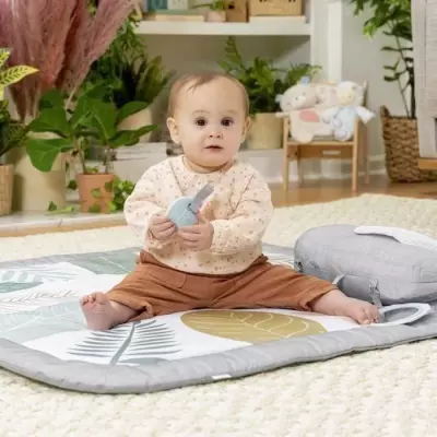 Tapis d'éveil Petit Eléphant: 12 cartes étapes et tableau personnalisable