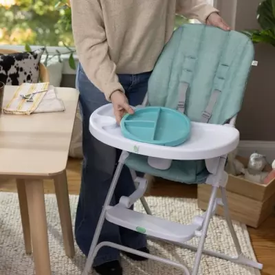 Chaise haute compacte INGENUITY Sun Valley bleu - Pliage à plat