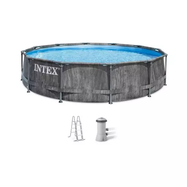 Kit Piscine hors sol tubulaire INTEX - Baltik - 366 x 99 cm - Ronde (Livrée avec pompe et échelle) - 26748FR