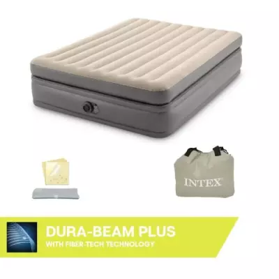 Matelas gonflable INTEX Prime Comfort 2 personnes - Gris