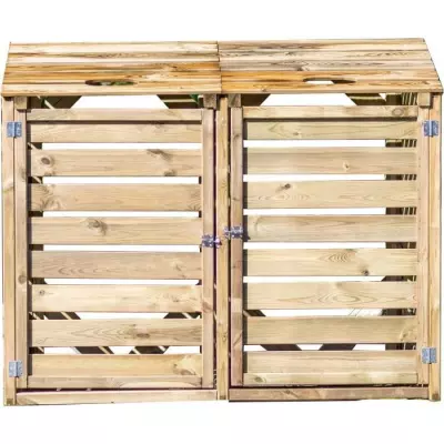 Cache-poubelles JARDIN SAUVAGE en bois pin autoclavé 100 % FSC - 150 x 90 x 120 cm