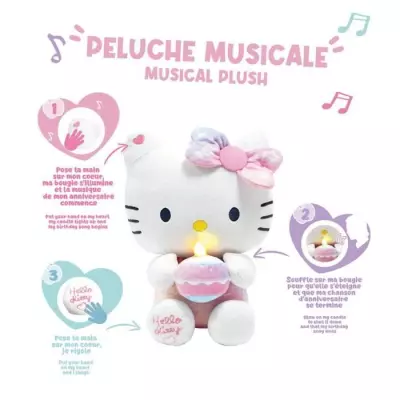 Peluche Hello Kitty Interactive 26 cm - JEMINI: Musique, bougie et rire interactifs