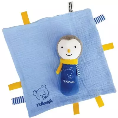 Coffret Naissance T'choupi Baby avec Doudou et Peluche Hochet 25cm - Idéal Cadeau