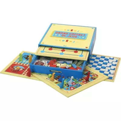 Coffret de Jeux en Bois - 200 Règles - Ludothèque Complète