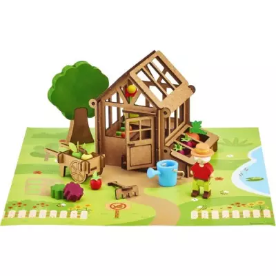 La Serre du Jardinier 40 Pièces - Jeu de Construction en Bois Naturel