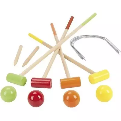 Jeu de croquet en bois pour enfants - JEUJURA - 4 joueurs