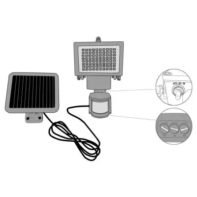 Spot Solaire 80 LED avec Détecteur de Présence - Noir