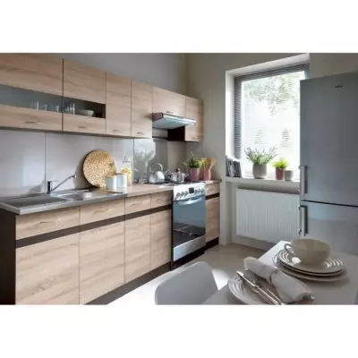 Ensemble cuisine JUNONA 2m40 - 7 pcs - Chêne Sonoma