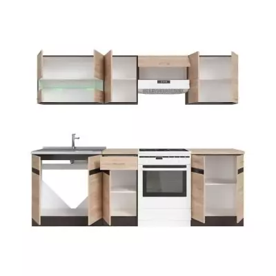 Ensemble cuisine JUNONA 2m40 - 7 pcs - Chêne Sonoma
