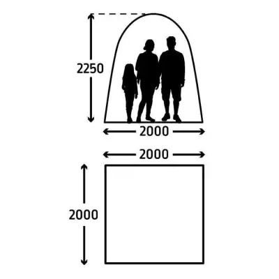Abri gonflable KAMPA AIR Shelter 200 - Gris/noir - 2 x 2 m