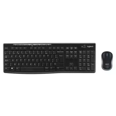 Ensemble Clavier Souris - Sans fil - Logitech - MK270 - AZERTY - Noir