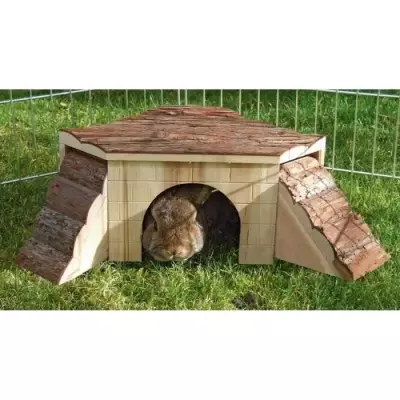 Cabane Naturelle avec Rampe pour Rongeurs - 37x37x16cm