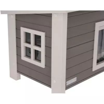 Maison pour chat Kerbl Eco Eli - Gris/Blanc 57 x 45 x 43 cm