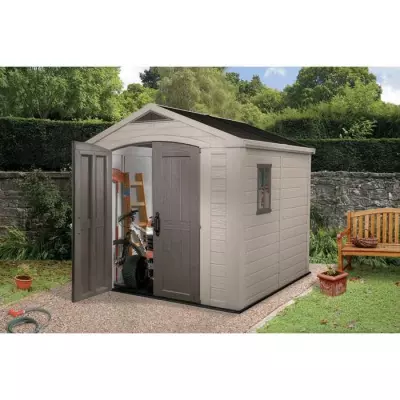 Abri de jardin en résine 6,6m² Sydney 88 - Beige et Marron