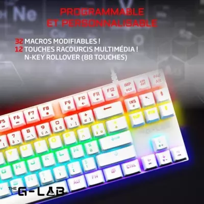 Clavier Gamer Mécanique G-Lab KEYZ MERCURY TKL - Switch Rouge - Noir
