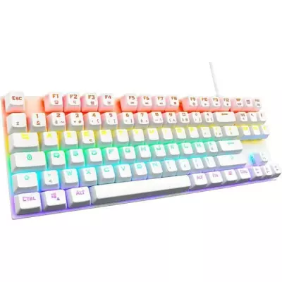 Clavier Gamer Mécanique KEYZ MERCURY TKL - Switch Rouge - Rainbow - Blanc