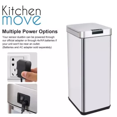 Poubelle automatique PARKSIDE - 50L - Inox avec cerclage