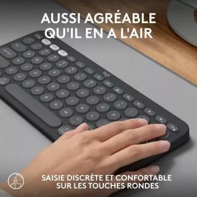 Clavier - Sans fil - Logitech - Pebble Keys 2 K380s - Bouton Easy-switch - Graphite Clavier - Sans fil - Logitech - Pebble Keys 2 K380s - Bouton Easy-switch - Graphite