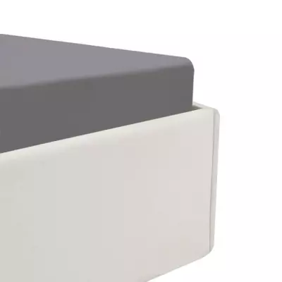 Lit coffre adulte 140x190 cm - Tissu Beige - Eco-friendly - FSC 100%